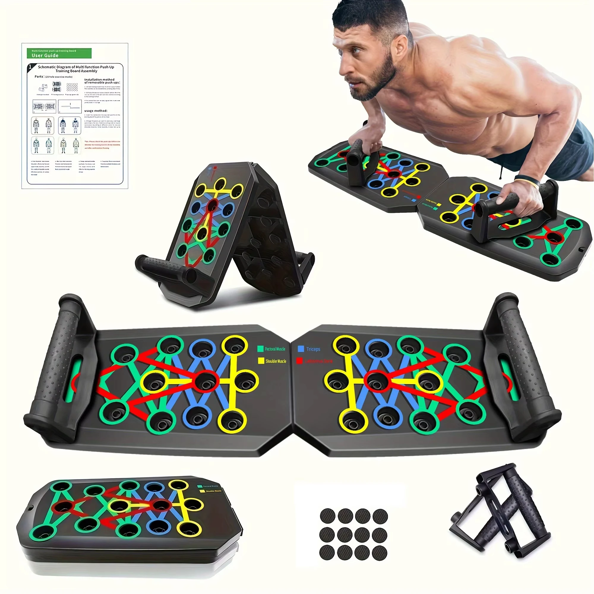 Push Up Board Foldable Multi Function - 1 Pcs Foldable Multifunctional Push‑up Board