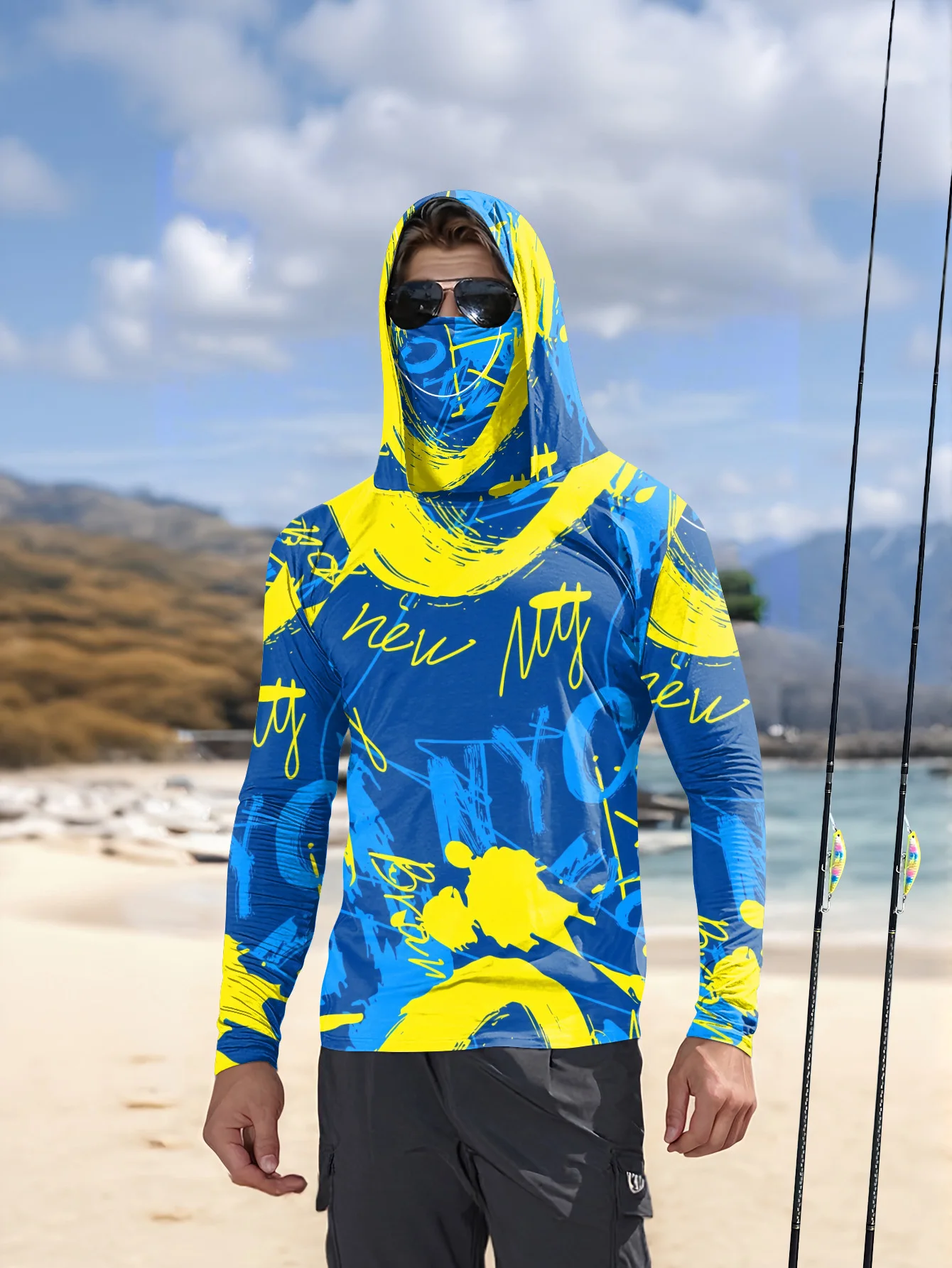 Hiking - Men's hooded fishing clothing with UV