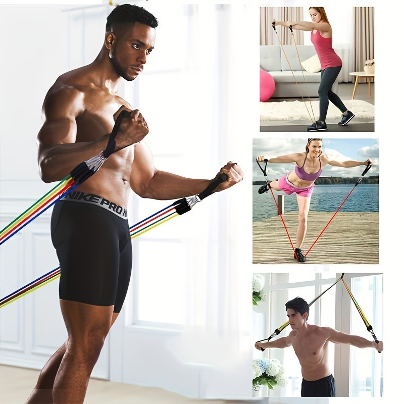 Resistance Band Set with Door  - Pilates Bar Kit With Resistance Bands review and price