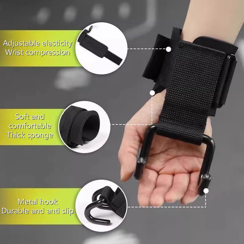 【F】2Pcs Weight Lifting Hooks H - Wrist Wraps Weightlifting Support review and price