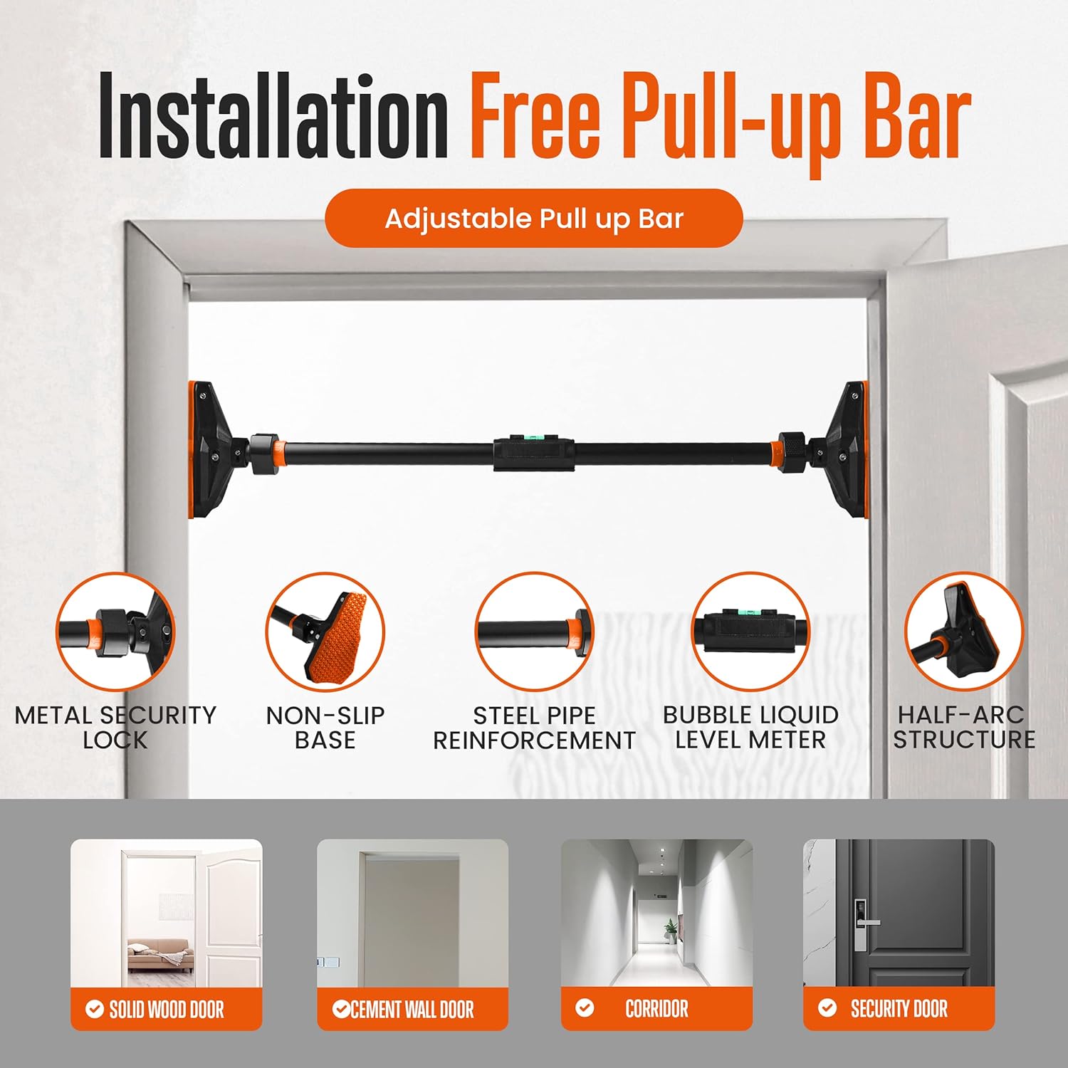 Pull Up/chin up Bar for Doorwa - Door Pull Up Bar No Screw review and price