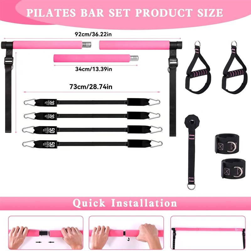 Multifunctional Pilates Bar Ki - Pilates Bar Kit With Resistance Bands review and price