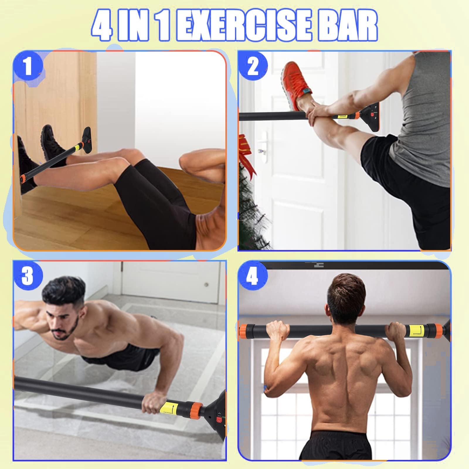 Adjustable Pull Up Bar for Doo - Door Pull Up Bar No Screw review and price