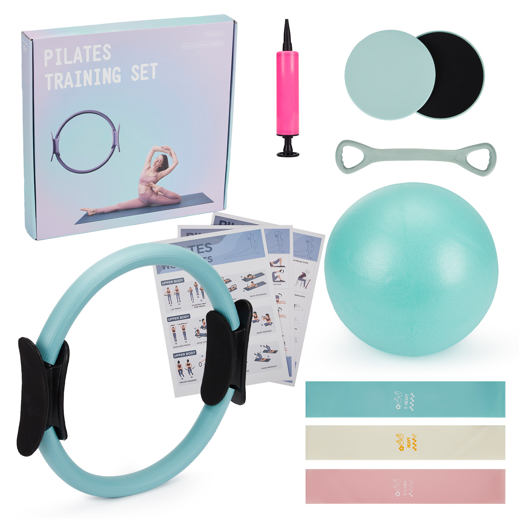 Pilates Training Set, 6-in-1 P - Pilates Bar Kit With Resistance Bands review and price
