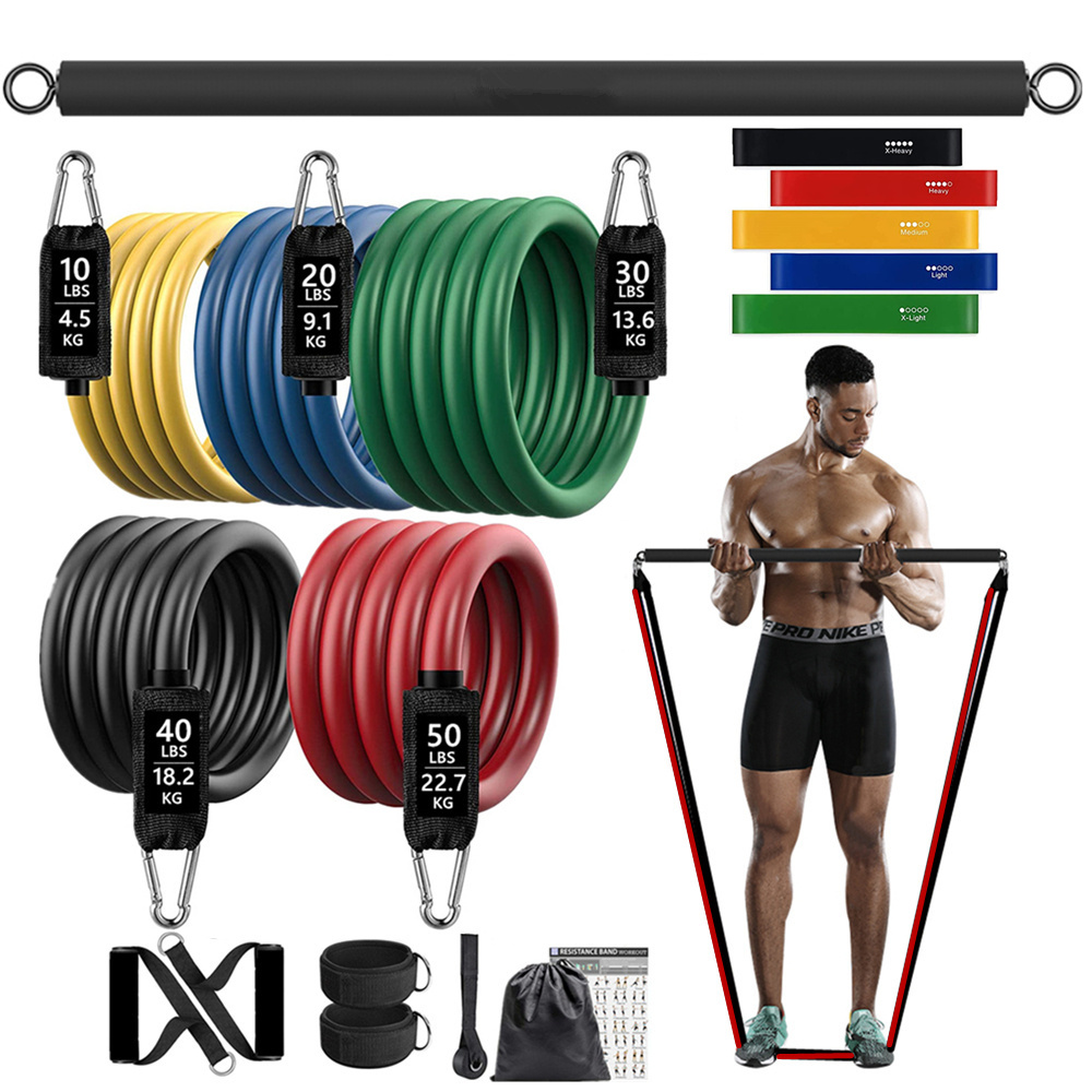 150lb Fitness Booty Resistance - Pilates Bar Kit With Resistance Bands review and price