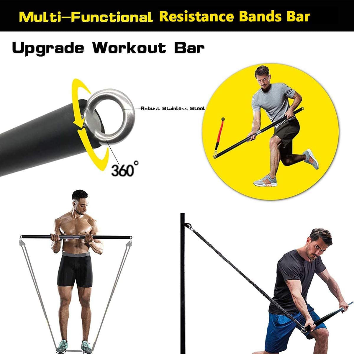 150lb Fitness Booty Resistance - Pilates Bar Kit With Resistance Bands review and price