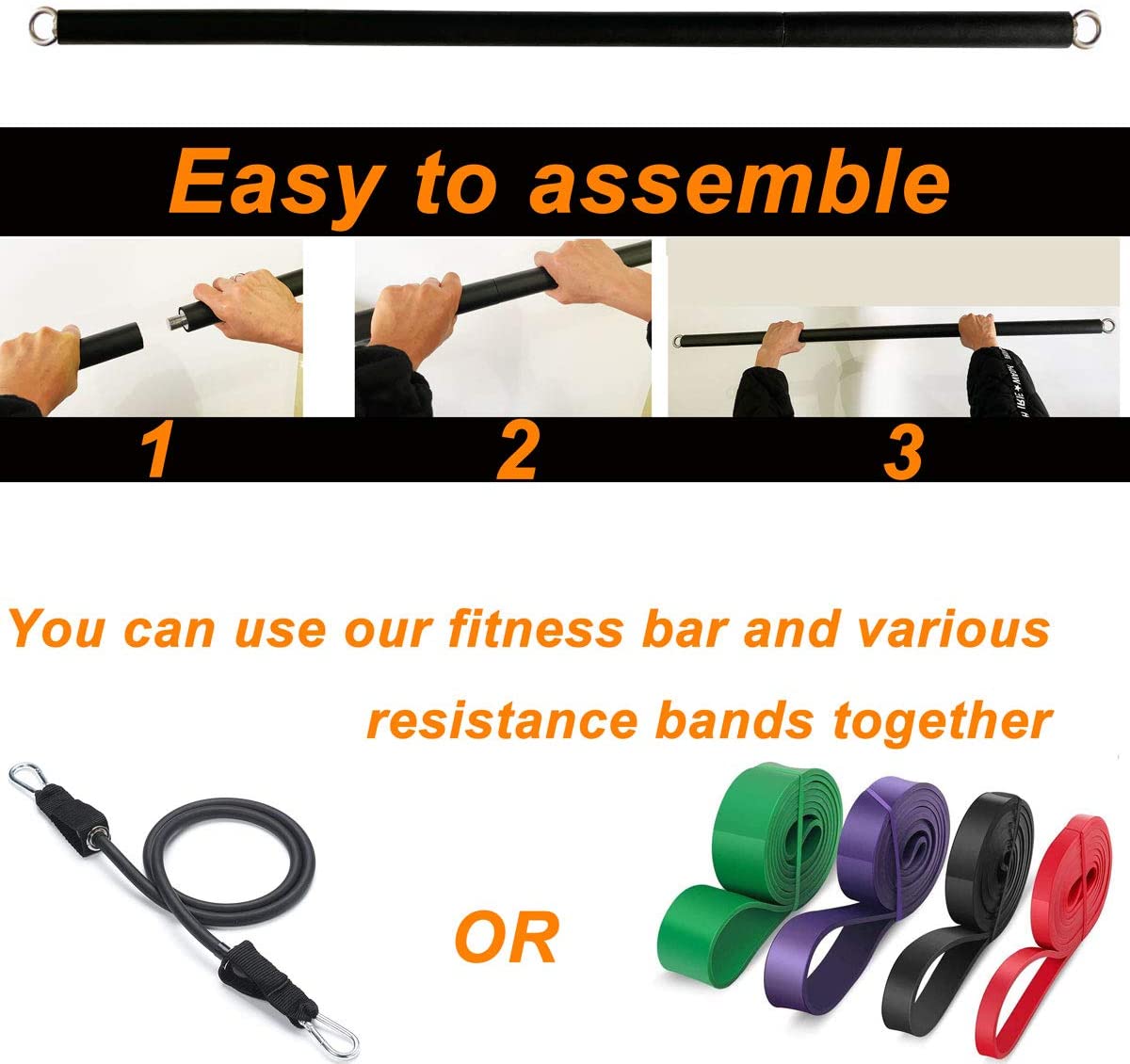 150lb Fitness Booty Resistance - Pilates Bar Kit With Resistance Bands review and price