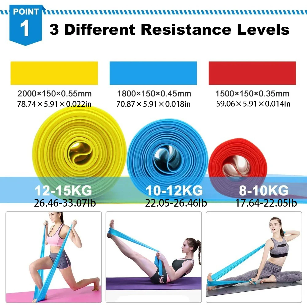 4Pcs/Set Elastic Fitness Bands - Pilates Bar Kit With Resistance Bands review and price